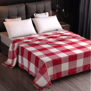 Plaid Rouge et Blanc à Motifs Écossais