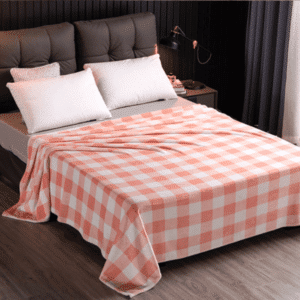Plaid Rose et Blanc à Motifs Écossais