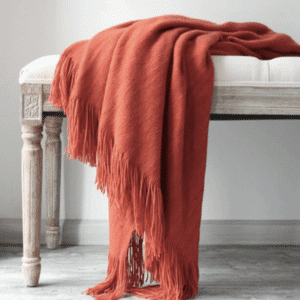 Xadrez Vermelho Coral em Lã de Alpaca