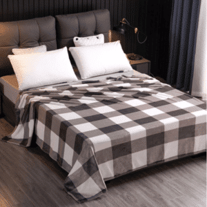 Plaid à Motif Écossais en Gris et Blanc