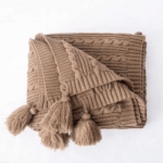 Bruine wollen plaid