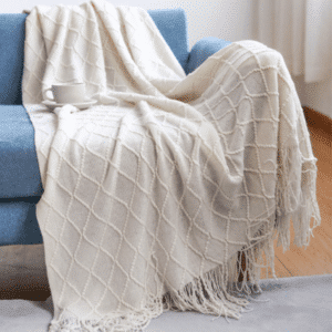 Plaid Blanc de Style Scandinave
