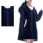 Sweat Plaid à Zip en Bleu Marine