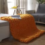Plaid Orange en Tricot