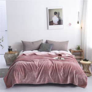 Manta de lã luxuosa rosa
