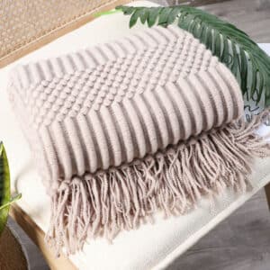Plaid Cocooning Beige au Style Scandinave