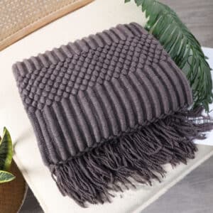 Plaid Cocooning Scandinave avec Franges