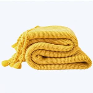 Xadrez Amarelo Mostarda em Lã Portuguesa