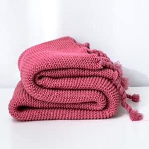 Manta de Lã Rosa Escuro de Portugal