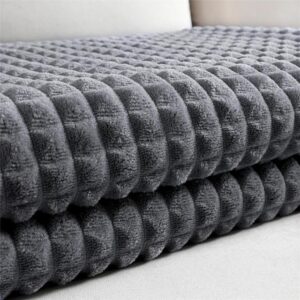 Plaid Polaire de Grande Taille en Gris Foncé