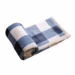 Plaid Chaud Bleu et Blanc à Motifs Ecossais