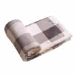 Plaid Chaud Gris et Blanc à Motif Ecossais