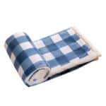 Plaid Chaud Blanc et Bleu à Motifs Ecossais