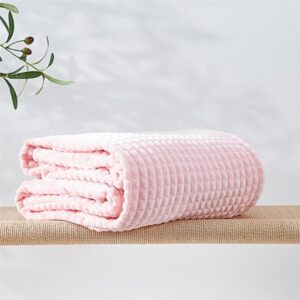 Manta de lã rosa para sofá