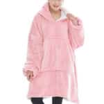 Sweat à Capuche en Plaid Rose Poudré