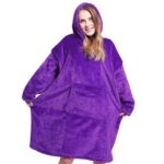 Sweat à Capuche en Plaid Violet