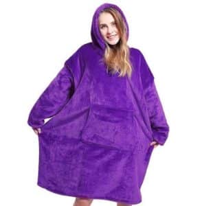Sweat à Capuche en Plaid Violet
