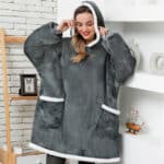 Moletom Xadrez Feminino em Cinza