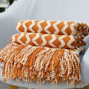 Plaid Orange de style Norvégien