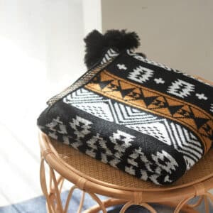 Plaid Noir de Style Nordique
