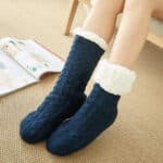 Plaid Chaussette pour Femmes en Bleu Marine