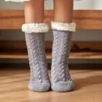 Meia Chinelo Xadrez Feminina Mouse Cinza