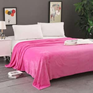 Plaid XXL en Polaire de Couleur Rose Intense