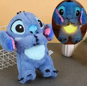 Peluche Stitch avec berceuse apaisante et tissu respirant